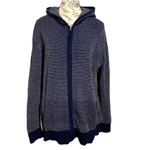 L.L. Bean Cotton and Cashmere Hooded Zip-Up Sweater Women’s Size Large